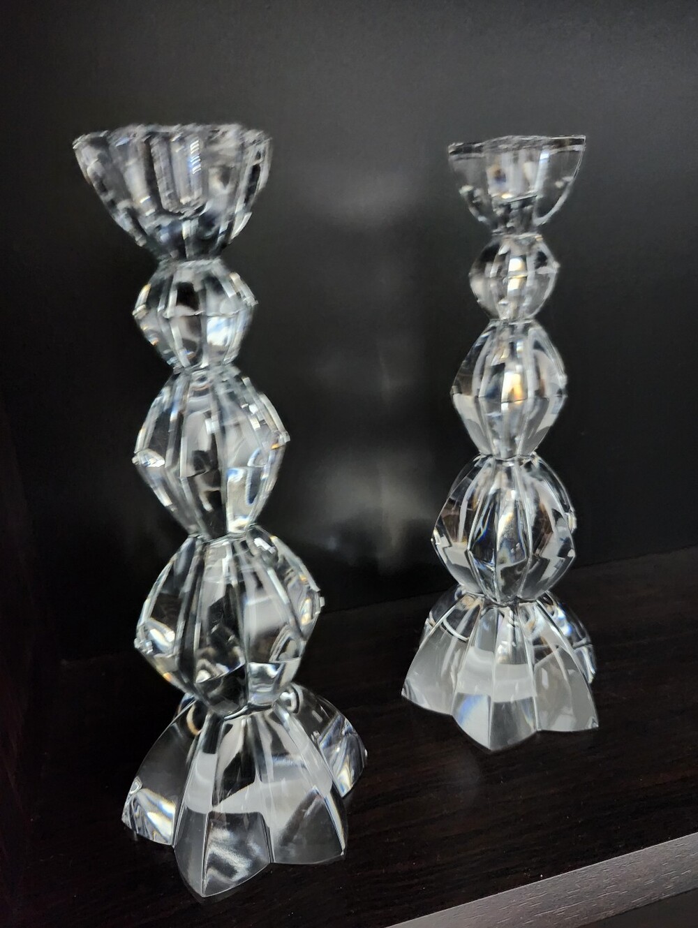 Crystal Candle Holder Tall 10 Inches Set Of 2 Lead Mikasa Czech Republic Collect
